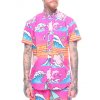 Pink Dolphin košeľa SUMMER SPLASH S/S BUTTON UP- pink