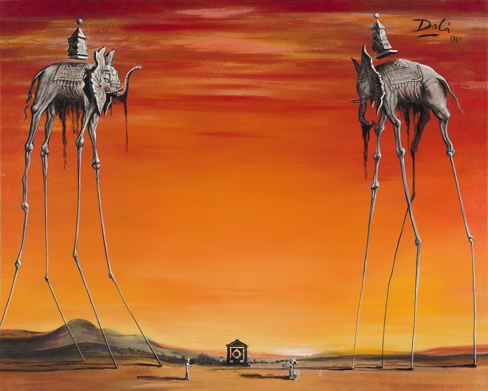 Jeden z nejznámějších obrazů Salvadora Dalí: SLONI