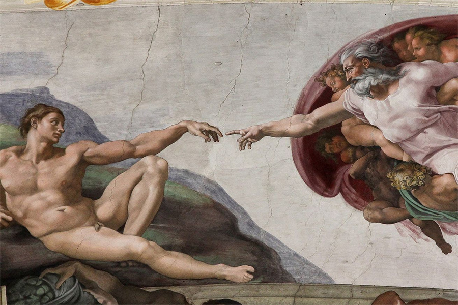 Stvoření Adama, nejznámější obrazy - Michelangelo