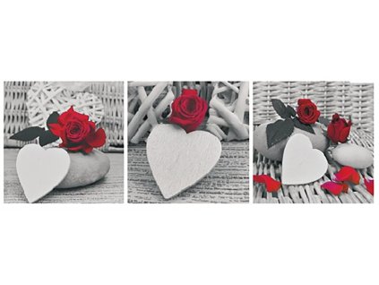 Sada obrazů 3dílná "Srdce" 90x30cm