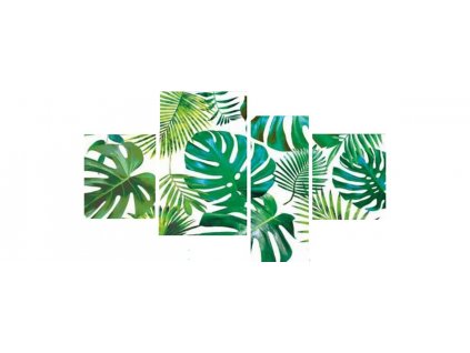 4 dílná sada obrazů "Zelené listy" - 100x70cm