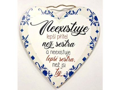 Dřevěná dekorace srdce - Neexistuje lepší přítel, 23x23 cm