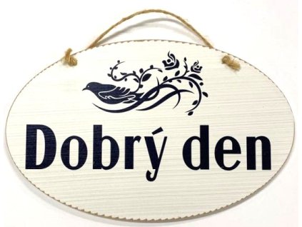 Dřevěná dekorace  "Dobrý den" 28x18cm