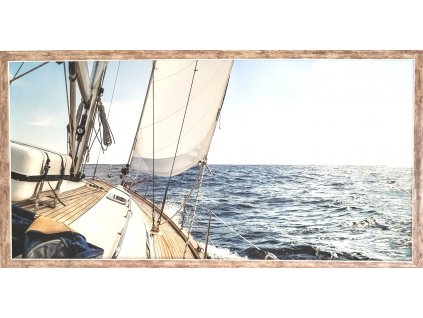 Obraz v rámu "Plachetnice na moři" 100x50cm