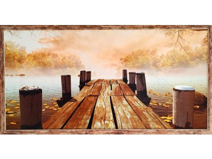 Obraz v rámu "Podzim u vody - molo" 100x50cm