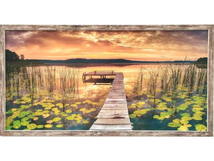 Obraz v rámu "Západ slunce nad vodou 100x50cm