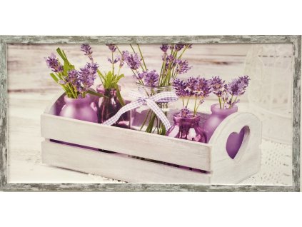 Obraz v rámu "Zátiší s levandulí" 100x50cm