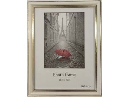 Fotorám dřevěný bílozlatý - frézovaný