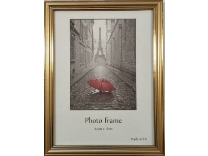 Fotorám dřevěný hnědozlatý - frézovaný