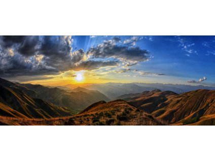 Obraz na plátně "Slunce nad horami" 120x50cm