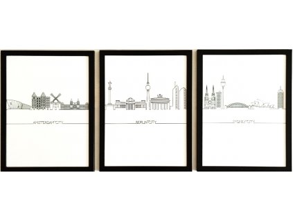 Sada obrazů 3dílná "Black & White" 90x40cm