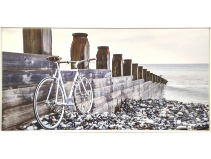 Obraz "Kolo - moře" - tisk na plátno vložené do MDF rámu, 102x51 cm