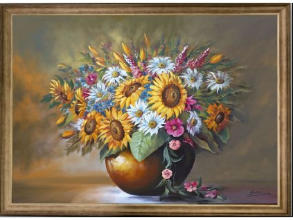 Obraz "Váza" - v dřevěném frézovaném rámu, 100x60cm