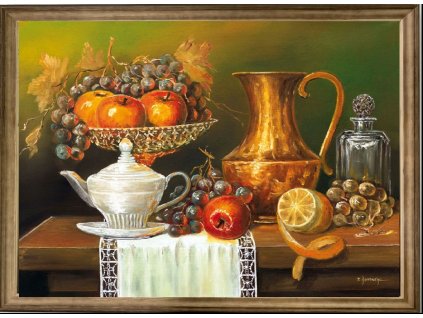 Obraz "Zátiší" - v dřevěném frézovaném rámu, 100x60cm