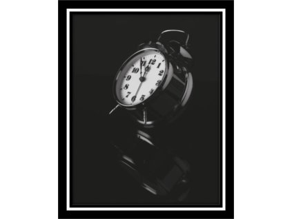 Obraz černobílý "Budík" 24x30cm