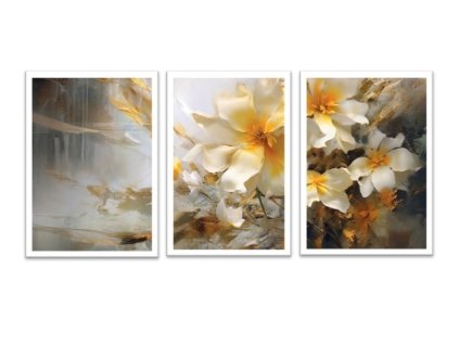 3 dílná sada obrazů "Yellow" - 90x40cm