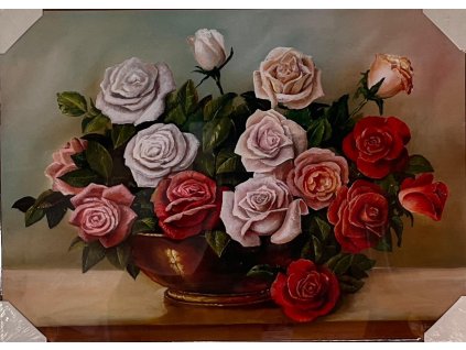 Obraz "Kytice růží" - tisk na papír na MDF desku, 70 x 50cm