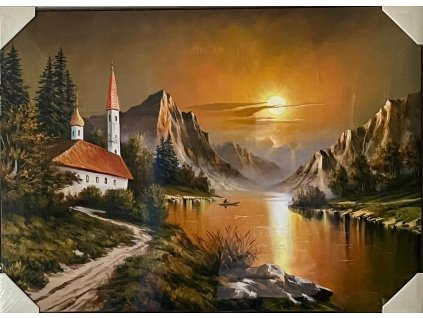 Obraz "Zámek" - tisk na papír na MDF desku, 70 x 50cm