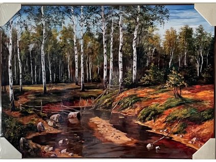 Obraz "Březový háj" - tisk na papír, 70x50cm