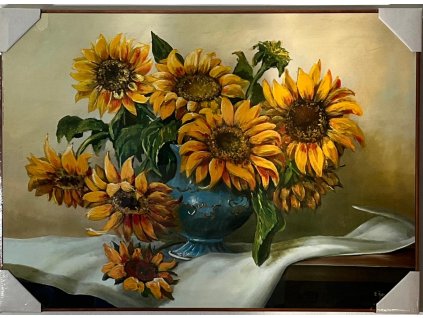 Obraz "Slunečnice"- tisk na papír na MDF desku, 70 x 50cm