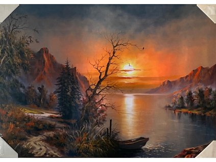 Obraz "Loďka" - tisk na papír na MDF desku, 70 x 50cm