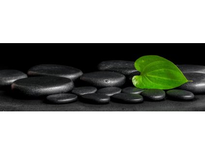 Obraz "Black-green" - tisk na plátno, 150x50cm