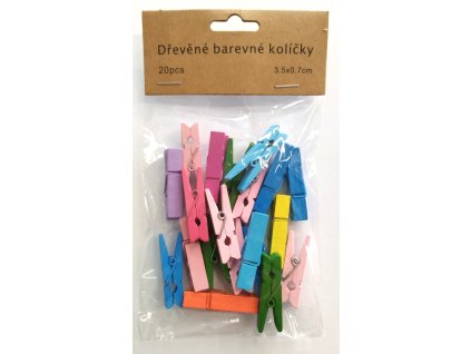 Dřevěné barevné kolíčky