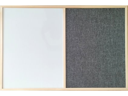 Kombinovaná tabule ve dřevěném rámu - magnet a textil