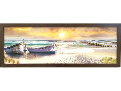 Obraz na desce v rámu "Mořská scenérie" 90x30cm