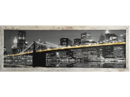 Obraz v rámu černobílý "City" 90x30cm