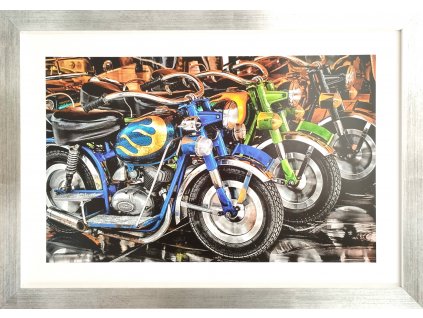 Obraz v rámu "Motorky" - 53x37cm