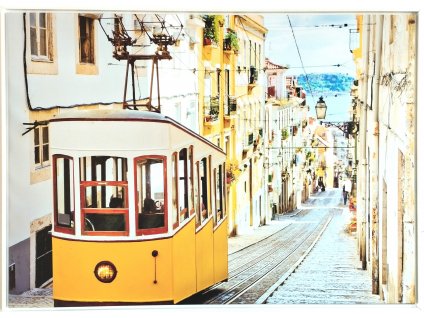 Obraz na plátně v rámu "Tramvaj yellow" 84x59cm