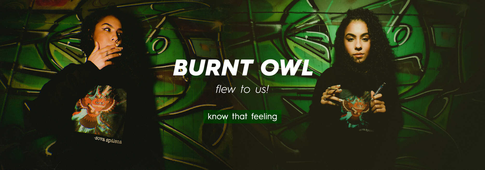 burnt owl crewneck Bonghemia. 420 lifestyle fashion.