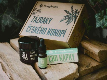 CBD balíček pro sportovce Bonghemia — obsahuje 15 % “Regenerace” CBD kapky s CBG/CBN/CBC a českou konopnou mast pro podporu svalové regenerace, uvolnění a péči o pokožku