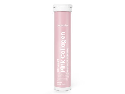 pink collagen 20 effervescent raspberry strawberry beastpink