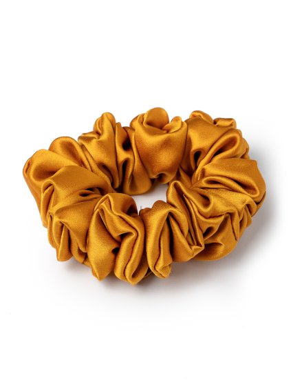 Karamelová hedvábná scrunchie gumička normální