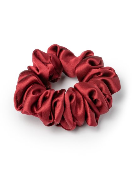 Vínová hedvábná scrunchie gumička normální