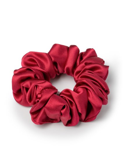Malinová hedvábná scrunchie gumička normální
