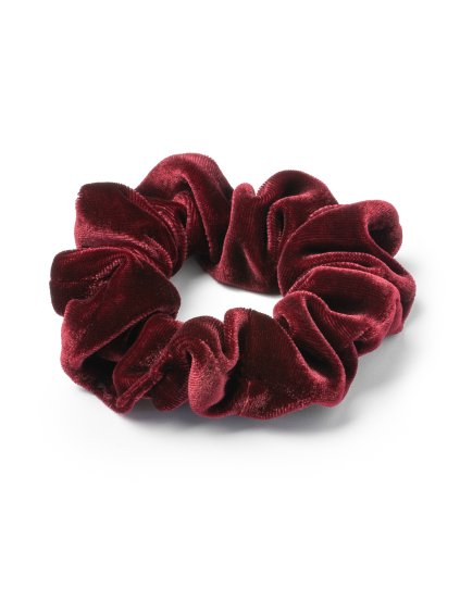 Bordó hedvábná scrunchie sametka normální