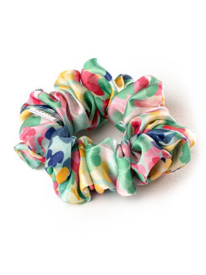 Letní zahrada hedvábná scrunchie gumička normální