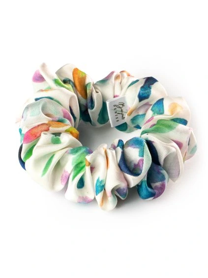 Akvarelový sen hedvábná scrunchie gumička normální