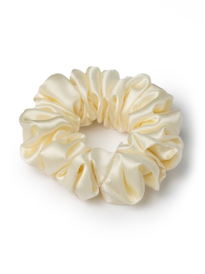 Champagne hedvábná scrunchie gumička normální