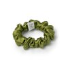 Olivová hedvábná scrunchie gumička mini