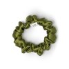 Olivová hedvábná scrunchie gumička mini
