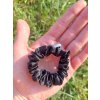 Černá hedvábná scrunchie gumička mini