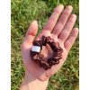 Čokoládová hedvábná scrunchie gumička mini