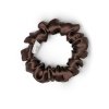 Čokoládová hedvábná scrunchie gumička mini