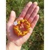 Karamelová hedvábná scrunchie gumička mini