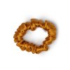 Karamelová hedvábná scrunchie gumička mini