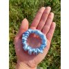 Pomněnková hedvábná scrunchie gumička mini